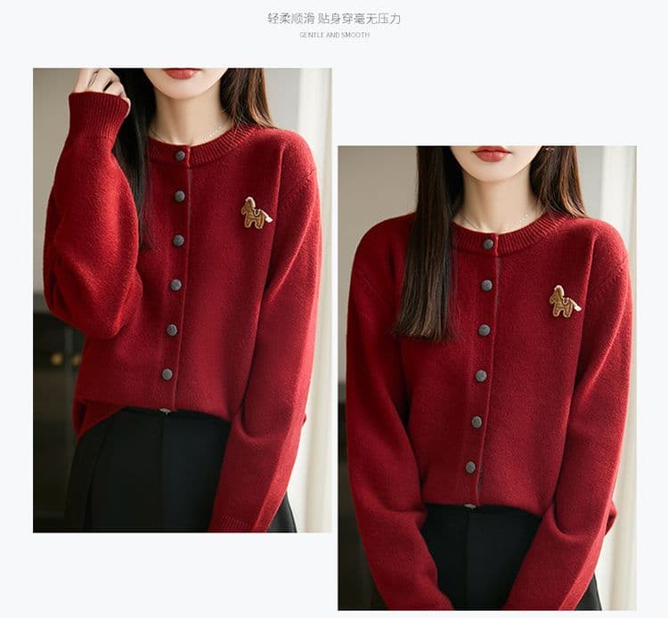 고급 뽕나무 누에 실크 니트 오픈 가디건 여성 재킷 스웨터 새로운 패션 외국 가스 루즈핏 기본 셔츠 봄 가을 맨위 여성 상세 이미지 9