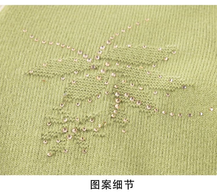 한 부서 패션 무거운 작업 핫픽스 스웨터 품격 연령 감소 루즈핏 슬림해 보이는 중노년 보온 니트 만나는 맨위 여성 상세 이미지 25