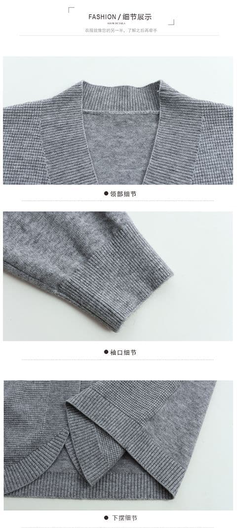 가을 새로운 긴팔 맨위 오픈 가디건 여성 단색 다용도 루즈핏 슬림해 보이는 품격 연령 감소 니트 스웨터 코트 상세 이미지 28