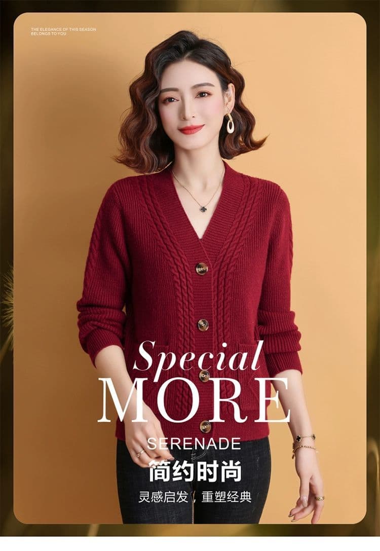 한 부서 중년 엄마 니트 새로운 오픈 가디건 외국 가스 여성 루즈핏 빅 사이즈 가을 겨울 외부 가져 가라. 스웨터 단색 재킷 상세 이미지 1