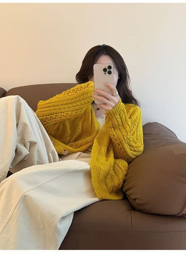패션 자카드 니트 스웨터 오픈 가디건 여성 봄 가을 새로운 부드러운 연령 감소 디스플레이 화이트 긴팔 출퇴근 느긋한 바람 재킷 상세 이미지 35