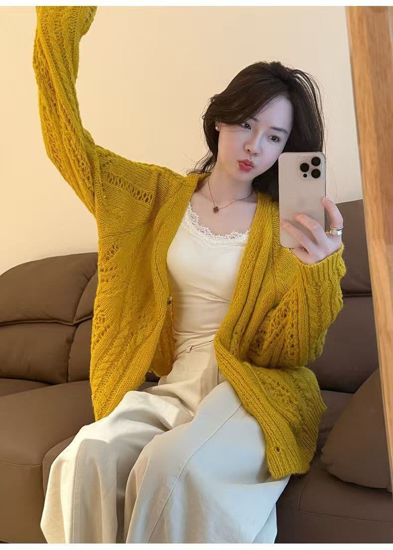 패션 자카드 니트 스웨터 오픈 가디건 여성 봄 가을 새로운 부드러운 연령 감소 디스플레이 화이트 긴팔 출퇴근 느긋한 바람 재킷 상세 이미지 36