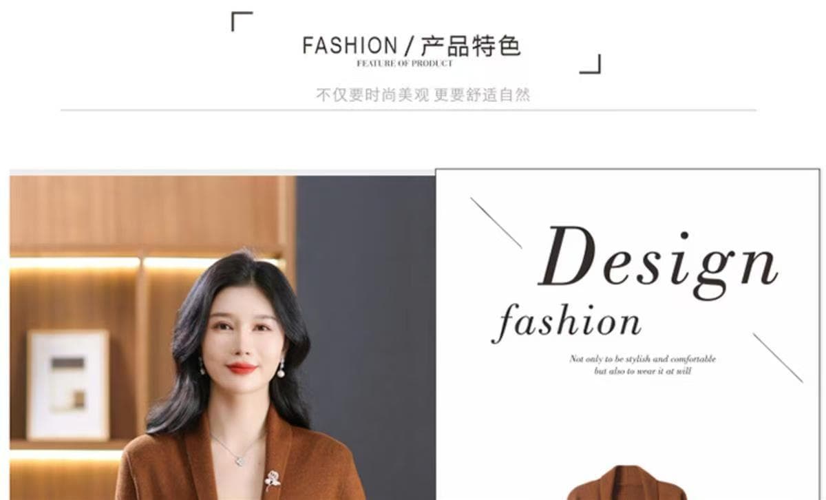 봄 가을 새로운 중노년 니트 오픈 가디건 중간 길이 루즈핏 외국 가스 다용도 슬림해 보이는 스웨터 코트 맨위 여성 상세 이미지 6
