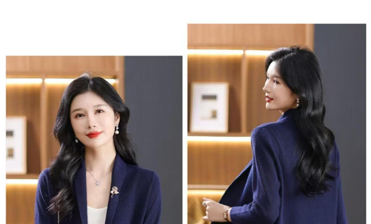 봄 가을 새로운 중노년 니트 오픈 가디건 중간 길이 루즈핏 외국 가스 다용도 슬림해 보이는 스웨터 코트 맨위 여성 상세 이미지 40