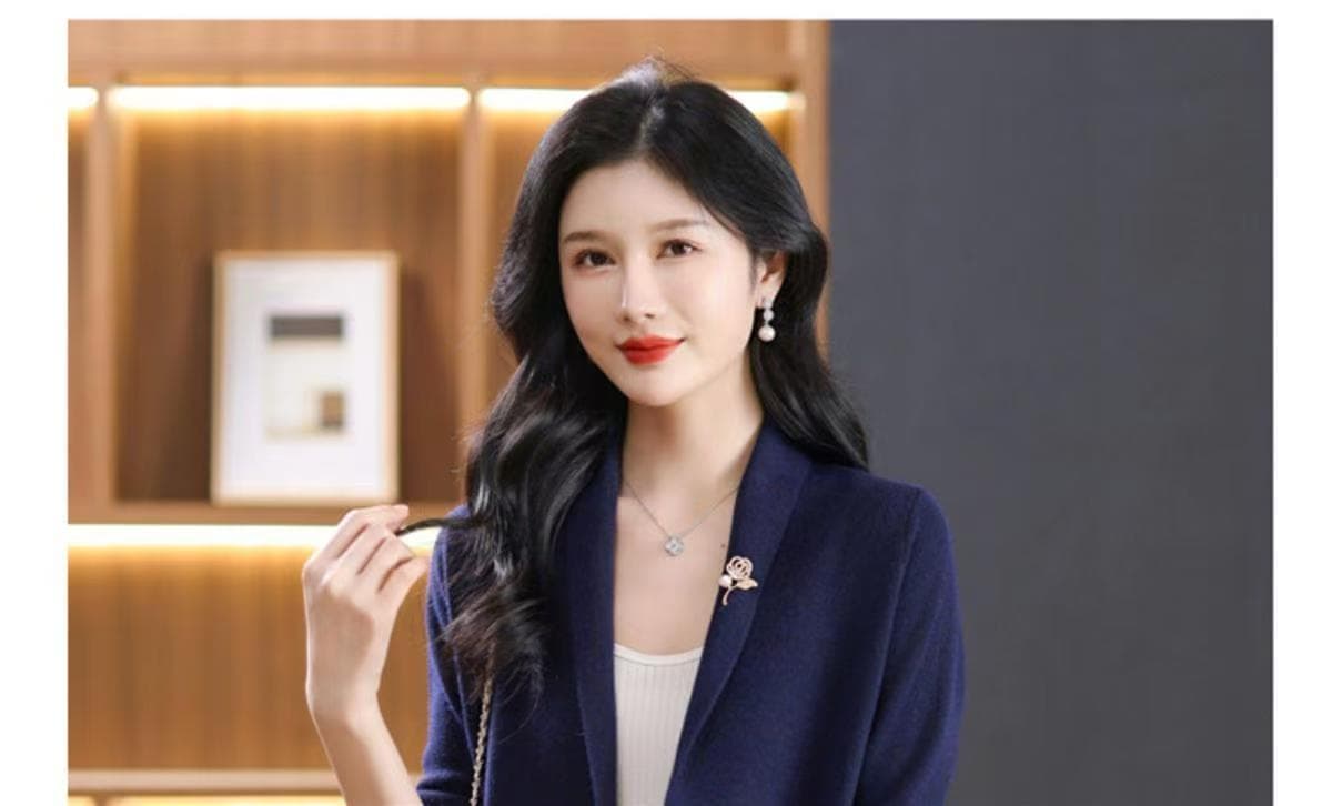 봄 가을 새로운 중노년 니트 오픈 가디건 중간 길이 루즈핏 외국 가스 다용도 슬림해 보이는 스웨터 코트 맨위 여성 상세 이미지 42
