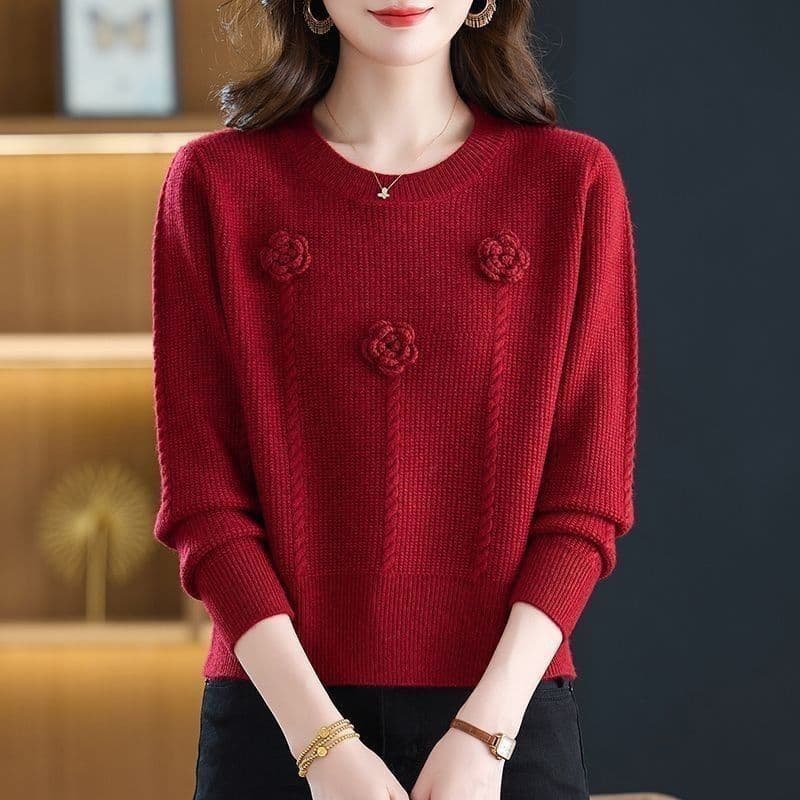 가을 겨울 고급 카디건 두꺼운 스타일 새로운 3 차원 꽃 패션 빅 사이즈 캐주얼 기본 셔츠 스웨터 니트 스웨터 트렌디 이미지 3