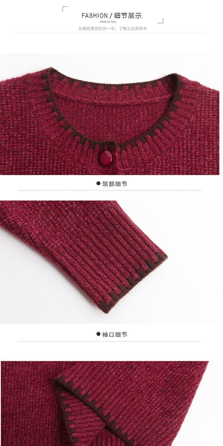 새로운 봄 가을 라운드 넥 패션 루즈핏 니트 오픈 가디건 외국 가스 쇼트 스타일 캐주얼 다용도 연령 감소 스웨터 맨위 재킷 상세 이미지 29