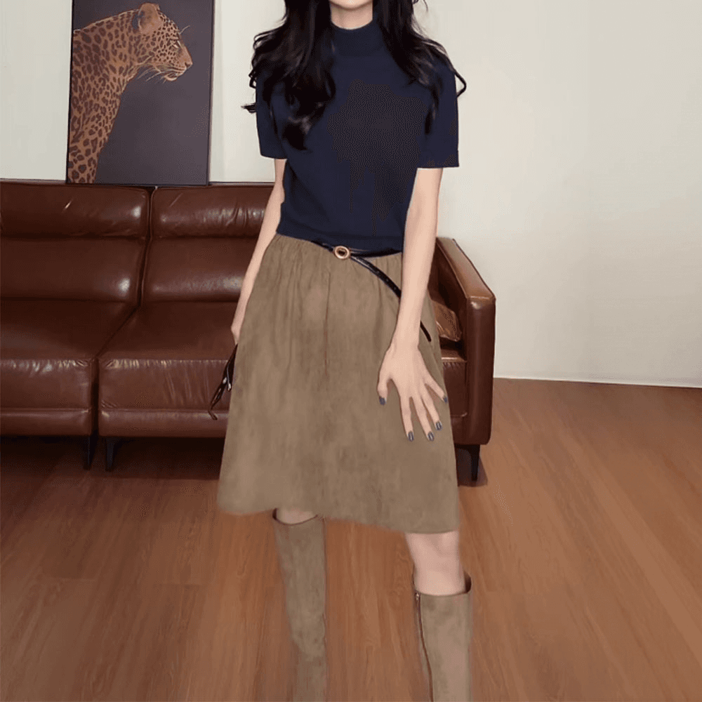 패션 캐주얼 바람 품격 연령 감소 모직물 맨위 2 봄 가을 새로운 한 부서 다용도 작은 대중 벨트 소매 커버 니트 스웨터 상세 이미지 13