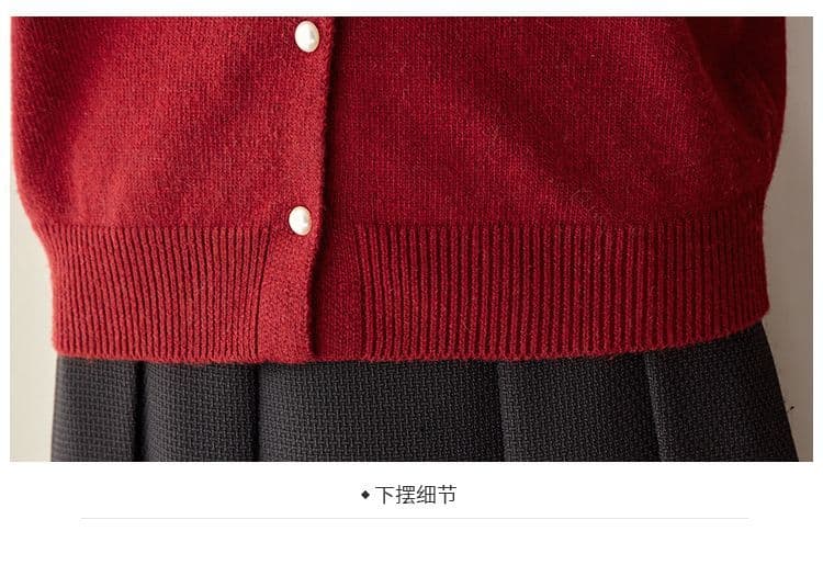 한 부서 패션 패치워크 색상 니트 레이스 쇼트 스타일 스웨터 새로운 가을 겨울 오픈 가디건 라운드 넥 품격 다용도 보온 재킷 상세 이미지 28