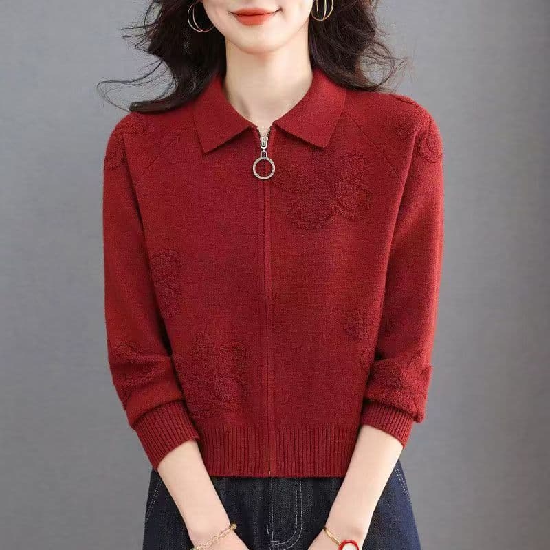 봄 가을 새로운 한국 스타일 스웨터 오픈 가디건 여성 재킷 품격 외부 가져 가라. 폴로 칼라 니트 스웨터 여성 재킷 작은 셔츠 여성 셔츠 상세 이미지 12