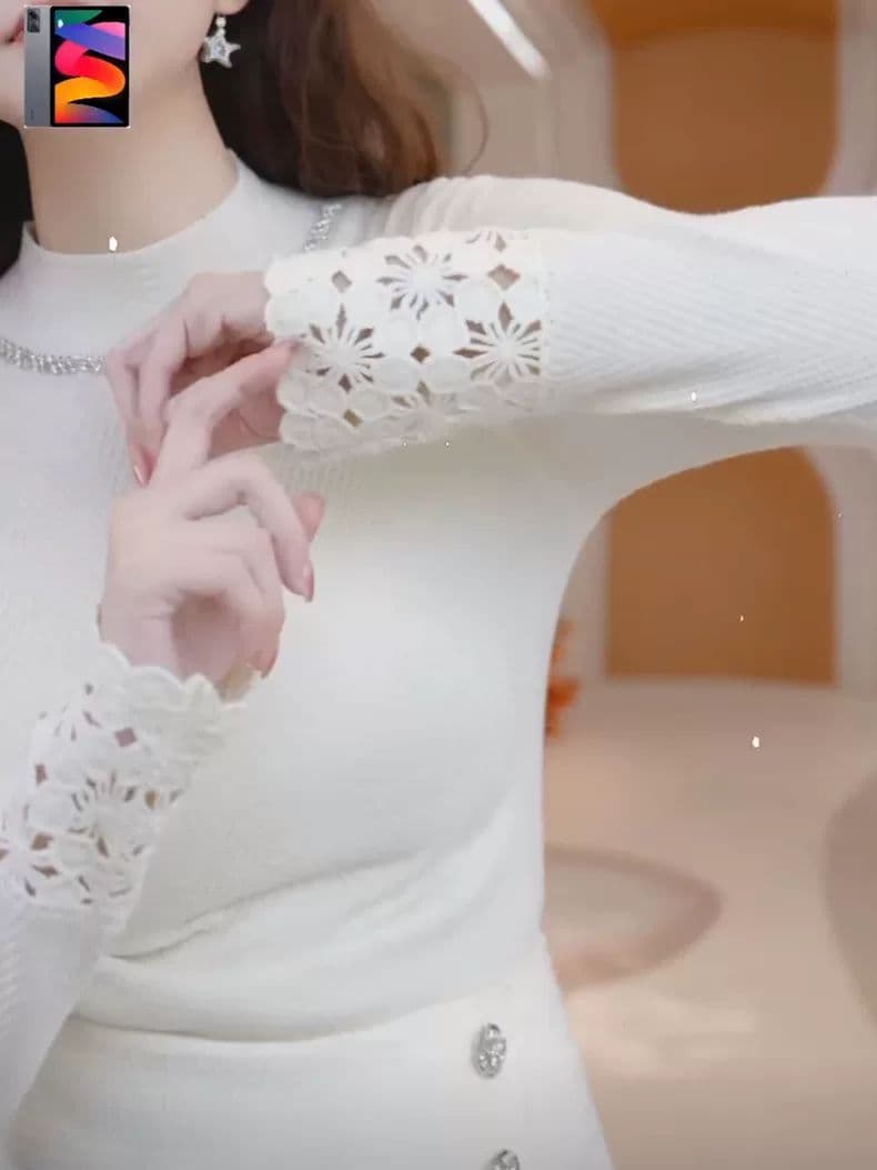 훈련 사슬 디자인 자수 질감 곡물 반하이넥 니트 기본 셔츠 봄 가을 겨울 품격 다용도 Chic 긴팔 맨위 상세 이미지 15