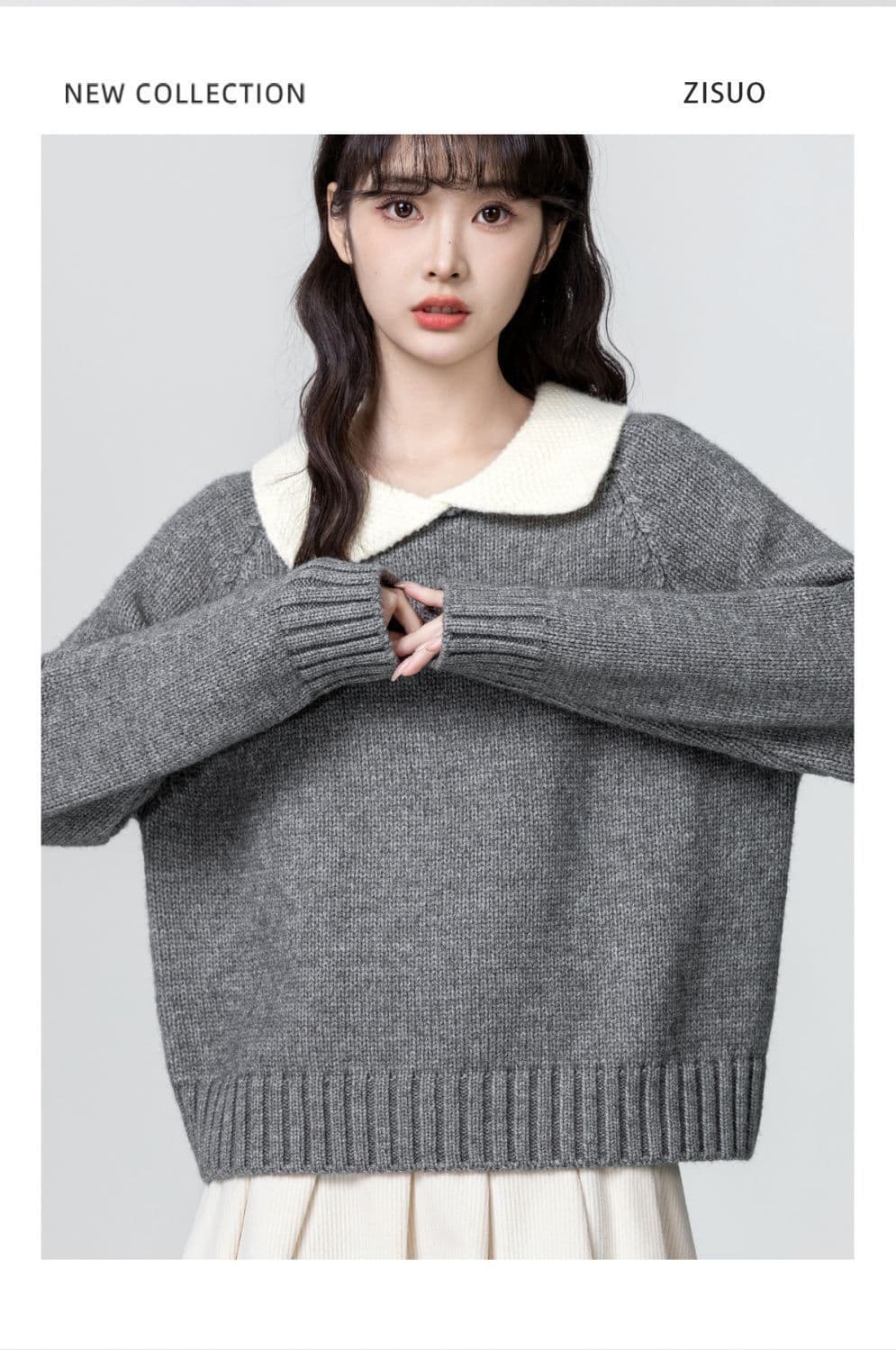 베이비 칼라 스웨터 여자 가을 겨울 새로운 3 차원 버섯 두꺼운 보온 폴로 칼라 빅 사이즈 니트 스웨터 쇼트 스타일 맨위 여성 상세 이미지 27