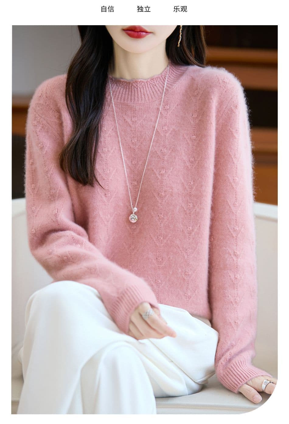 가을 겨울 패션 다용도 연령 감소 니트 기본 셔츠 여성 반하이넥 외국 가스 캐주얼 품격 두꺼운 드럼 웨이브 스웨터 여자 상세 이미지 17