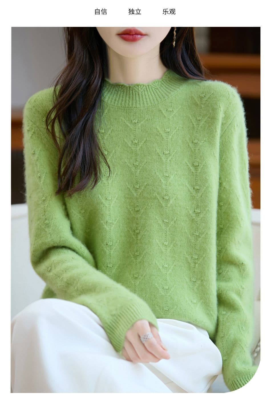 가을 겨울 패션 다용도 연령 감소 니트 기본 셔츠 여성 반하이넥 외국 가스 캐주얼 품격 두꺼운 드럼 웨이브 스웨터 여자 상세 이미지 25