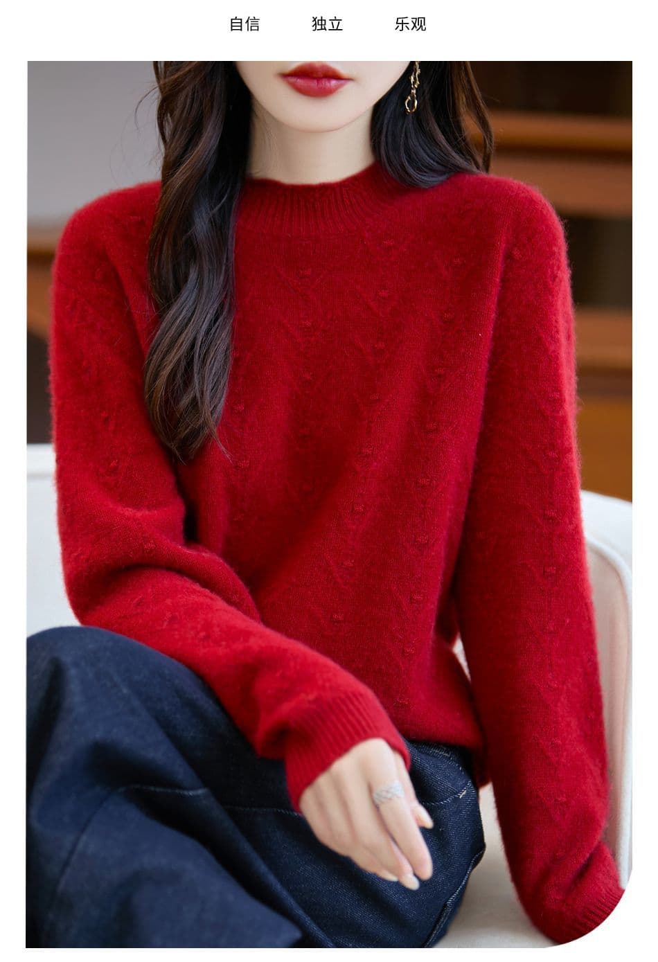 가을 겨울 패션 다용도 연령 감소 니트 기본 셔츠 여성 반하이넥 외국 가스 캐주얼 품격 두꺼운 드럼 웨이브 스웨터 여자 상세 이미지 29
