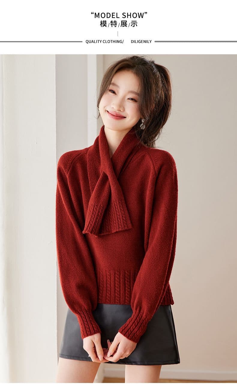 한 부서 스카프 니트 스웨터 스웨터 만나는 가을 겨울 루즈핏 새로운 카디건 풀오버 니트 보온 슬림해 보이는 맨위 상세 이미지 8