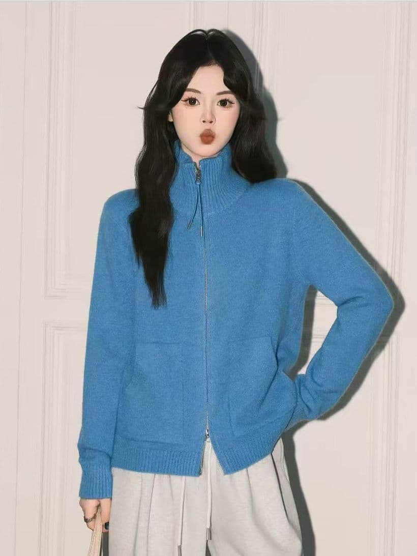 지퍼 터틀넥 스웨터 여자 겨울 두꺼운 느긋한 느슨함 센스 스웨터 분위기 센스 크리스마스 착용 가져 가라. 빨간색 맨위 상세 이미지 18