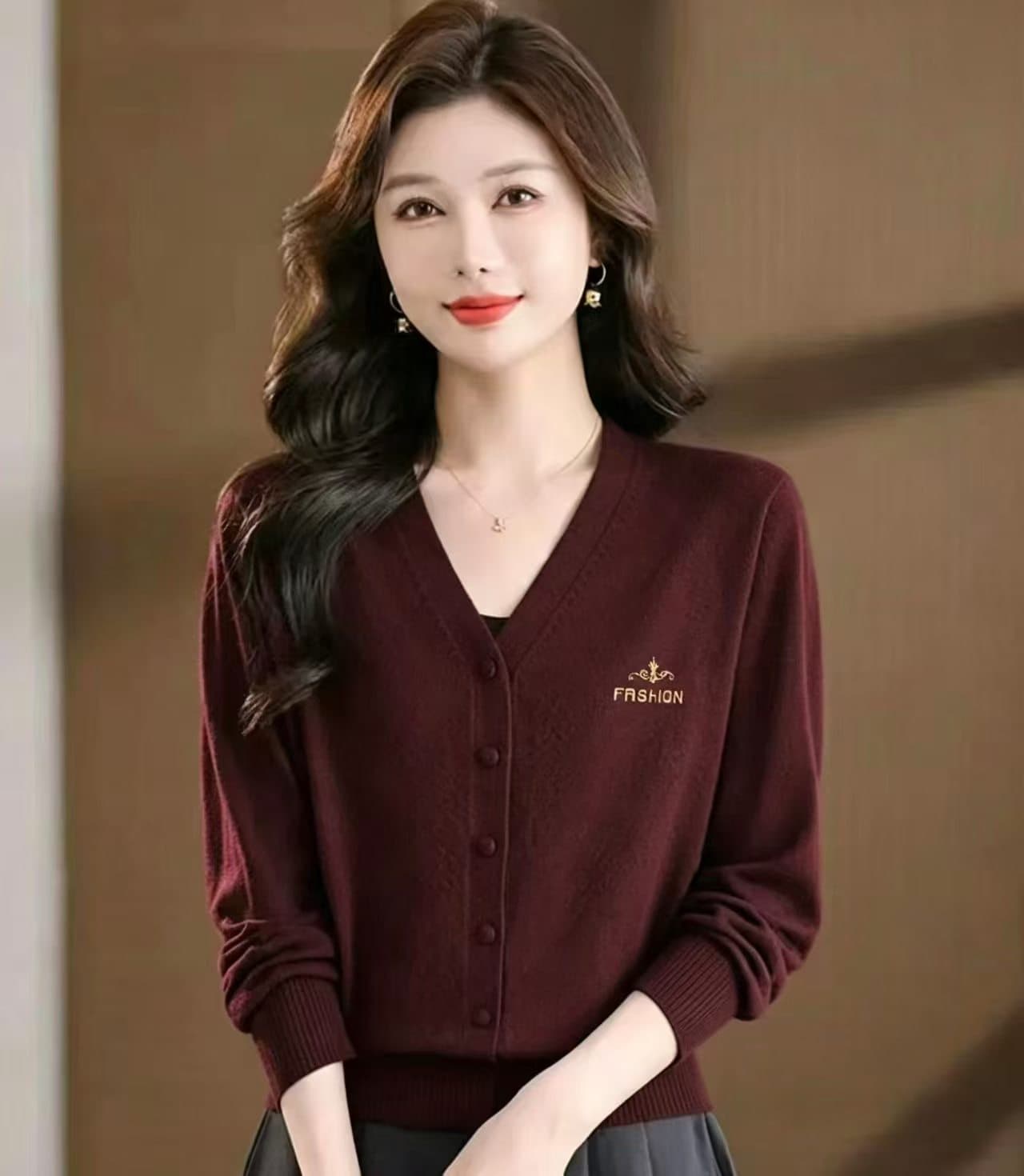 V넥 니트 오픈 가디건 여성 봄 새로운 가을 루즈핏 외국 가스 다용도 긴팔 다용도 패션 스웨터 코트 맨위 이미지 4