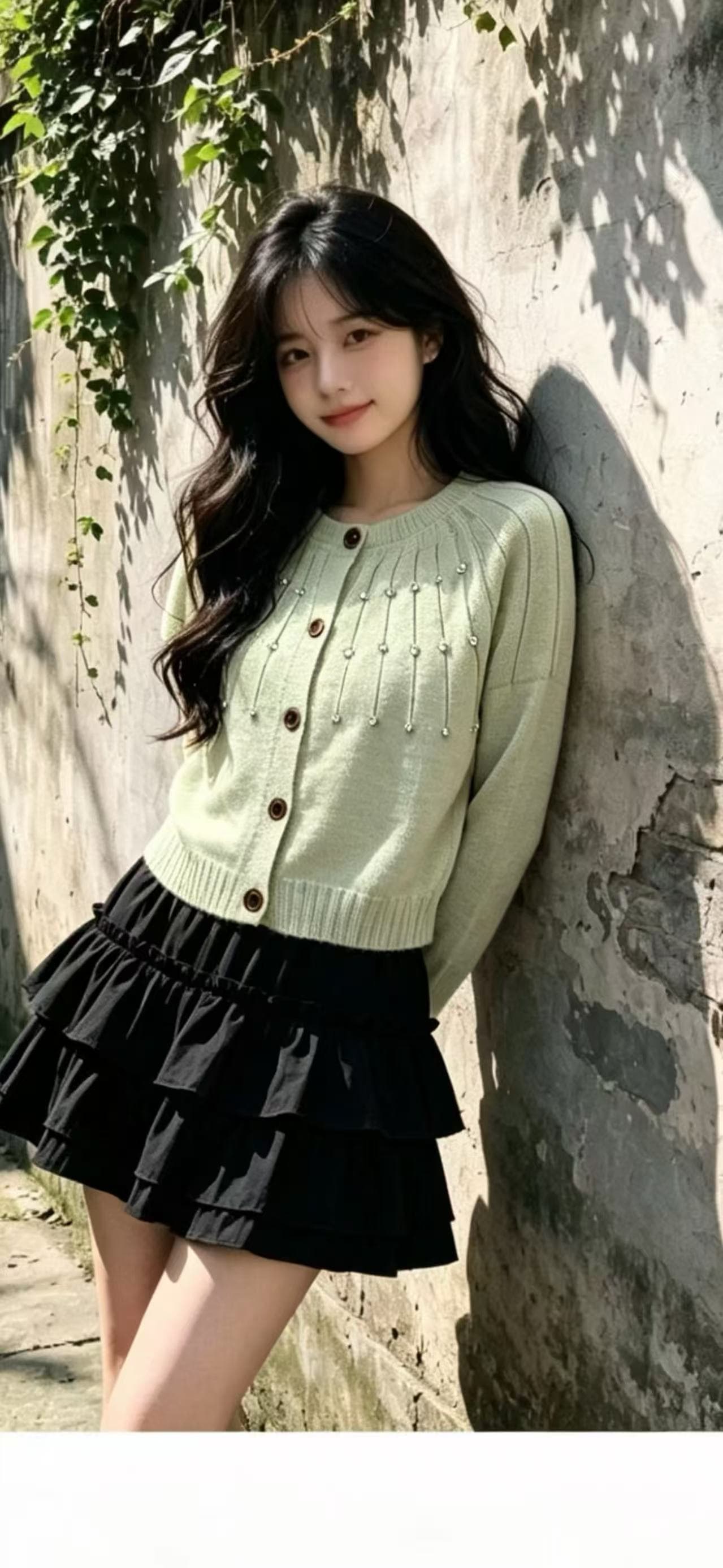레트로 패션 주문 훈련 라운드 넥 니트 오픈 가디건 캐주얼 다용도 쇼트 스타일 품격 연령 감소 슬림해 보이는 모직물 카디건 코트 상세 이미지 2