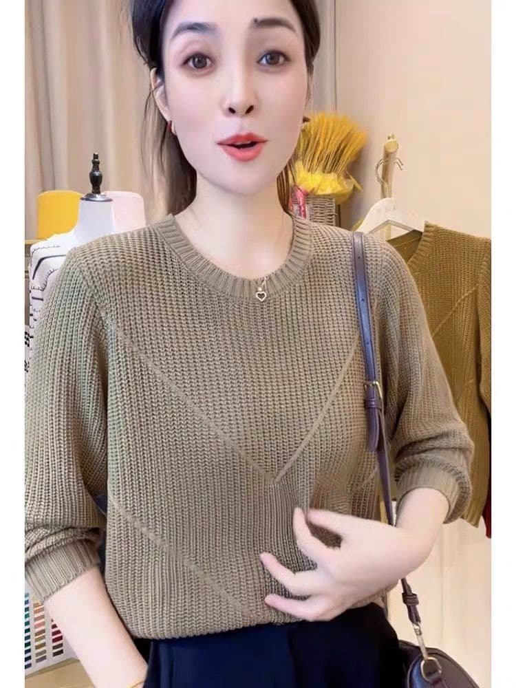 가을 겨울 라운드 넥 품격 원 바오 풀오버 셔츠 긴팔 다용도 루즈핏 니트 스웨터 새로운 예쁜 스웨터 니트 맨위 상세 이미지 27