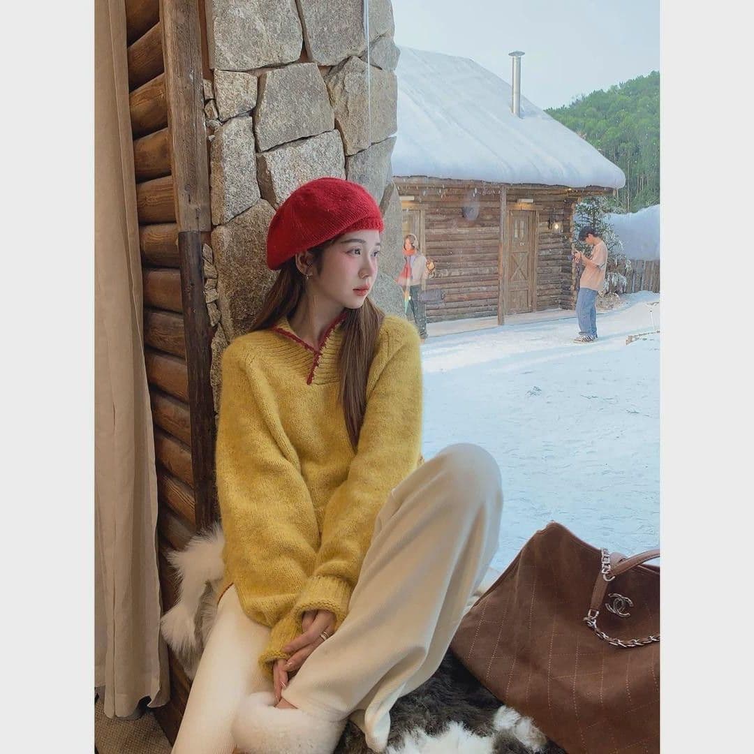 한 부서 패션 긴팔 가을 겨울 폴로 칼라 스웨터 느긋한 새로운 캐주얼 품격 달콤함 루즈핏 니트 스웨터 맨위 여성 상세 이미지 12