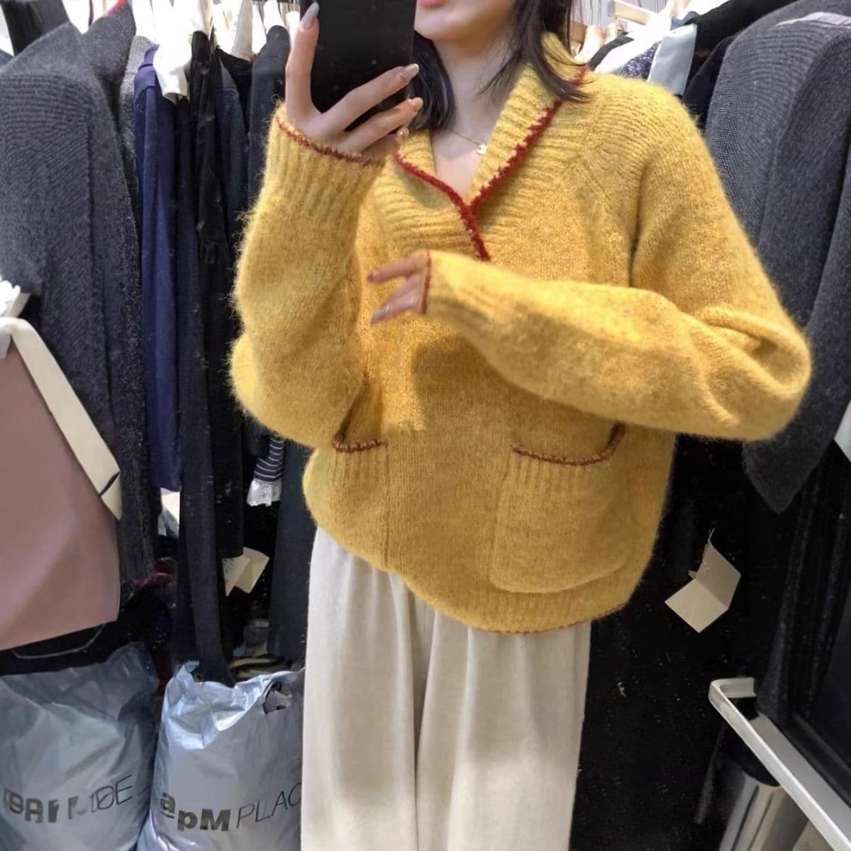 한 부서 패션 긴팔 가을 겨울 폴로 칼라 스웨터 느긋한 새로운 캐주얼 품격 달콤함 루즈핏 니트 스웨터 맨위 여성 상세 이미지 22