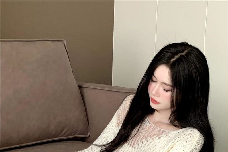 봄 가을 패션 한 부서 느긋한 바람 다용도 스웨터 여자 새로운 중간 길이 루즈핏 긴팔 홀로우 아웃 니트 스웨터 맨위 상세 이미지 6