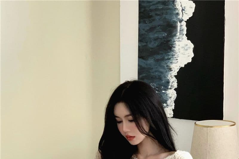 봄 가을 패션 한 부서 느긋한 바람 다용도 스웨터 여자 새로운 중간 길이 루즈핏 긴팔 홀로우 아웃 니트 스웨터 맨위 상세 이미지 10