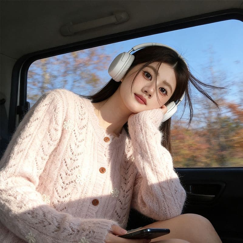 느긋한 라운드 넥 홀로우 아웃 레이스 니트 오픈 가디건 여성 조기 가을 새로운 캐주얼 달콤함 연령 감소 슬림해 보이는 스웨터 코트 상세 이미지 4