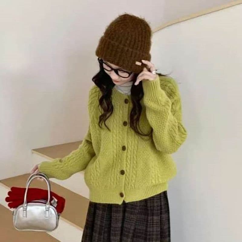 가을 겨울 새로운 클래식 레트로 꽈배기 스웨터 여자 패션 느긋한 바람 두꺼운 니트 오픈 가디건 보온 재킷 맨위 상세 이미지 4