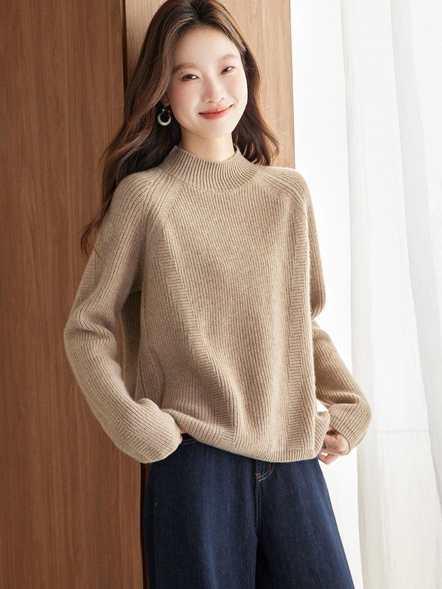 새로운 가을 겨울 반하이넥 두꺼운 보온 니트 스웨터 스웨터 패션 다용도 니트 만나는 구덩이 기사 표지 고기 슬림해 보이는 상세 이미지 26