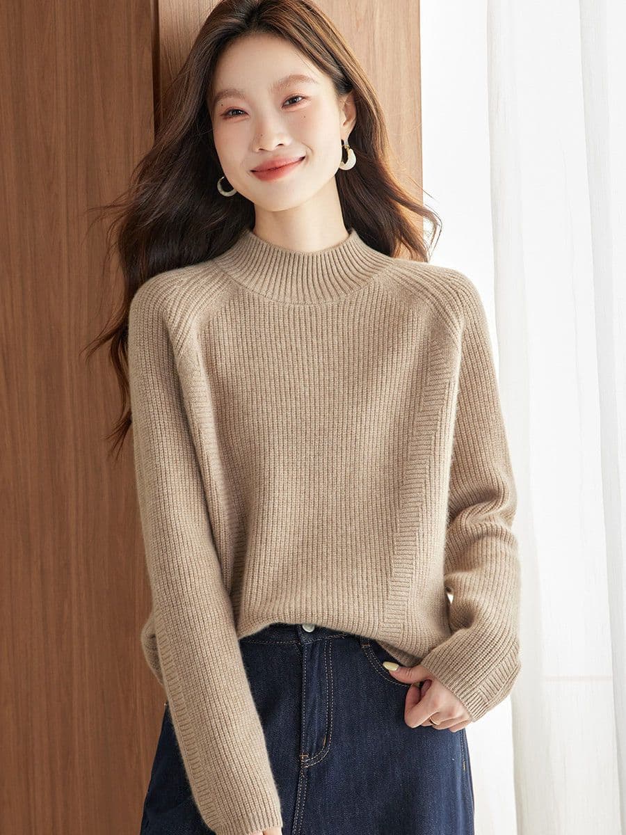 새로운 가을 겨울 반하이넥 두꺼운 보온 니트 스웨터 스웨터 패션 다용도 니트 만나는 구덩이 기사 표지 고기 슬림해 보이는 상세 이미지 27