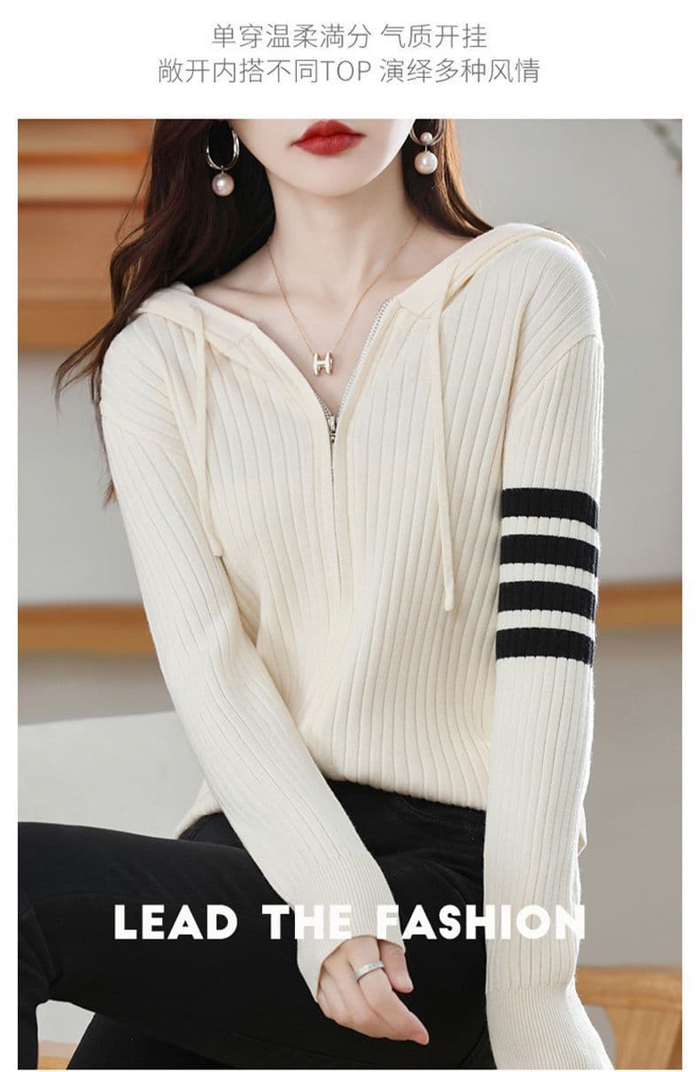 한 부서 후드 티 스웨터 여성 재킷 스웨터 오픈 가디건 루즈핏 한국 스타일 만나는 긴팔 외출용 가져 가라. 외국 가스 니트 스웨터 여성 상세 이미지 5