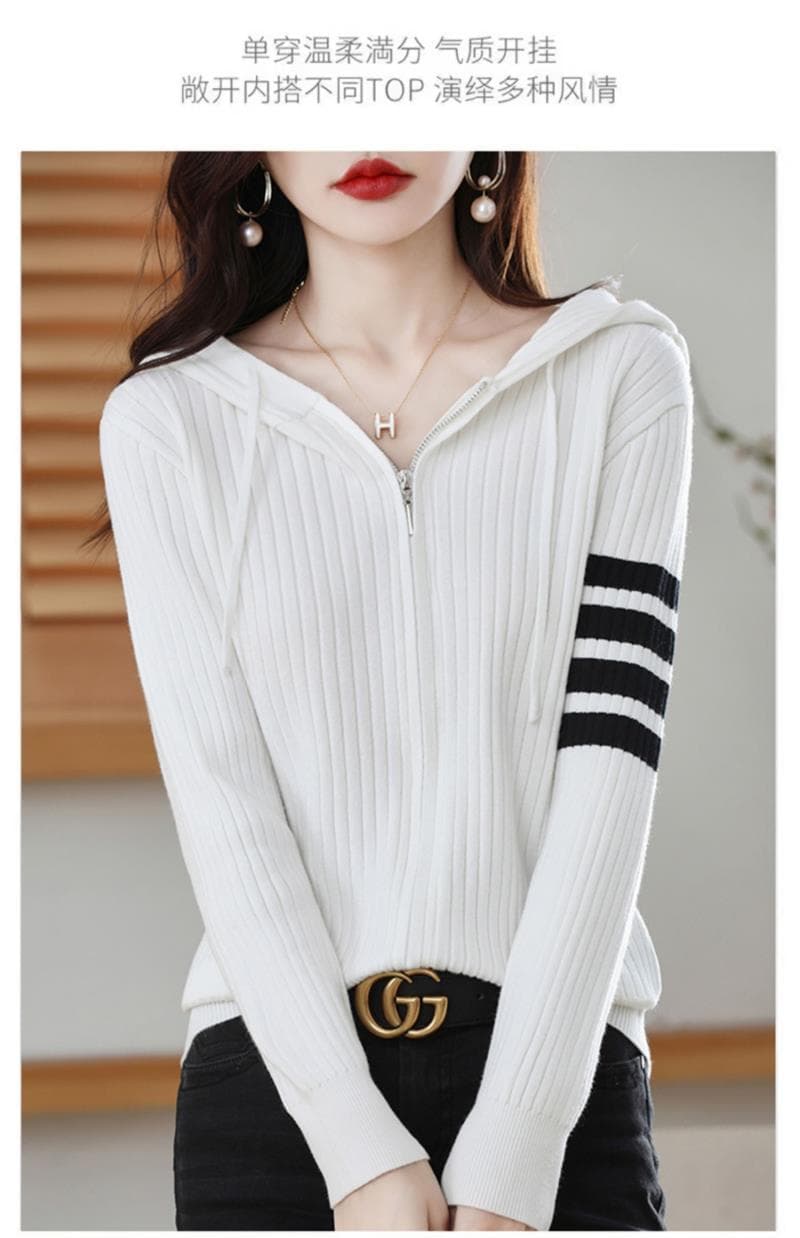 한 부서 후드 티 스웨터 여성 재킷 스웨터 오픈 가디건 루즈핏 한국 스타일 만나는 긴팔 외출용 가져 가라. 외국 가스 니트 스웨터 여성 상세 이미지 15