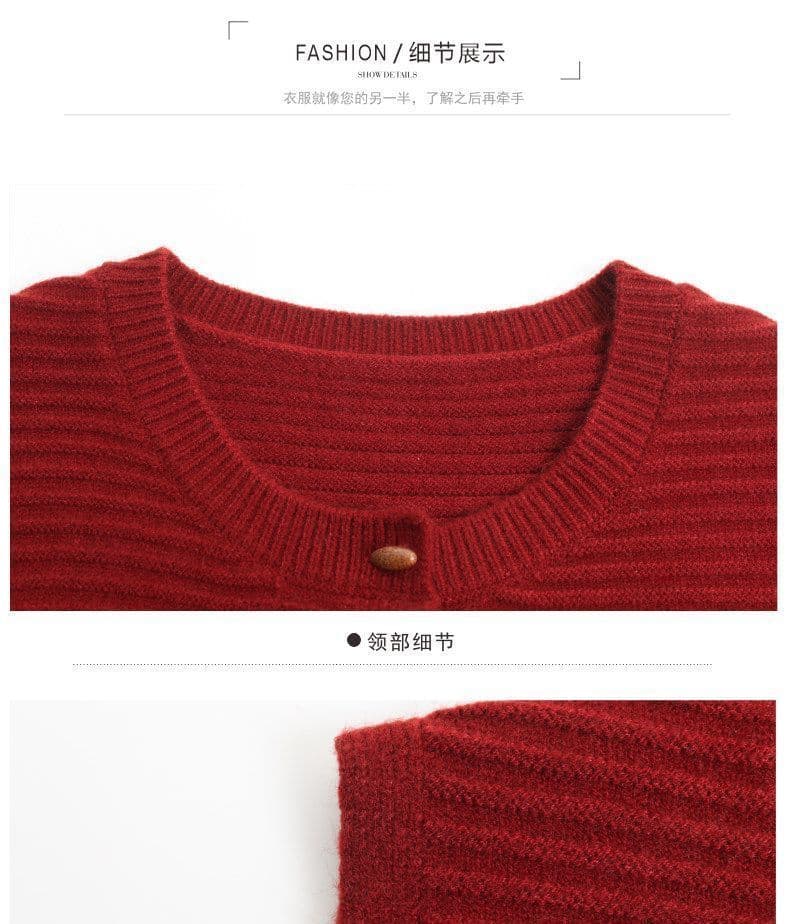 봄 가을 베스트 단색 민소매 라운드 넥 오픈 가디건 스웨터 새로운 패션 소뿔 버클 두꺼운 보온 니트 조끼 여성 상세 이미지 28
