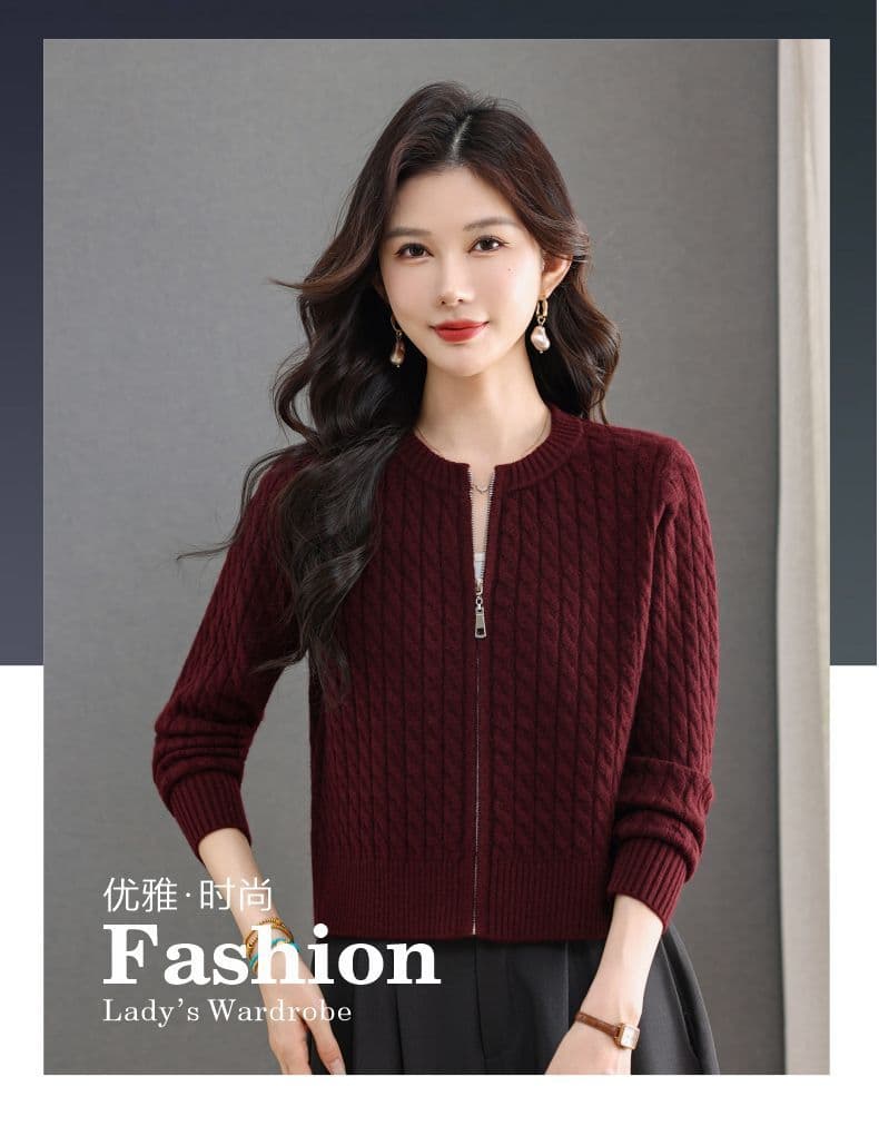 가을 겨울 새로운 패션 스웨터 코트 가을과 겨울 캐주얼 다용도 니트 스웨터 오픈 가디건 라운드 넥 봄 가을 지퍼 맨위 상세 이미지 1