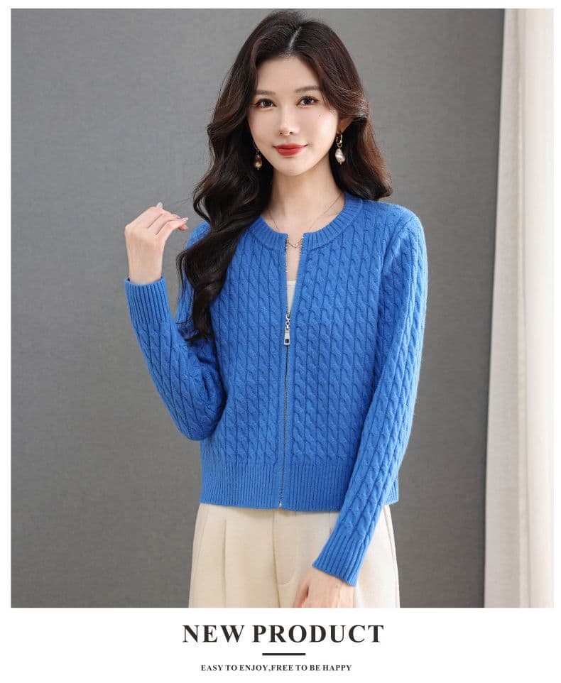 가을 겨울 새로운 패션 스웨터 코트 가을과 겨울 캐주얼 다용도 니트 스웨터 오픈 가디건 라운드 넥 봄 가을 지퍼 맨위 상세 이미지 16