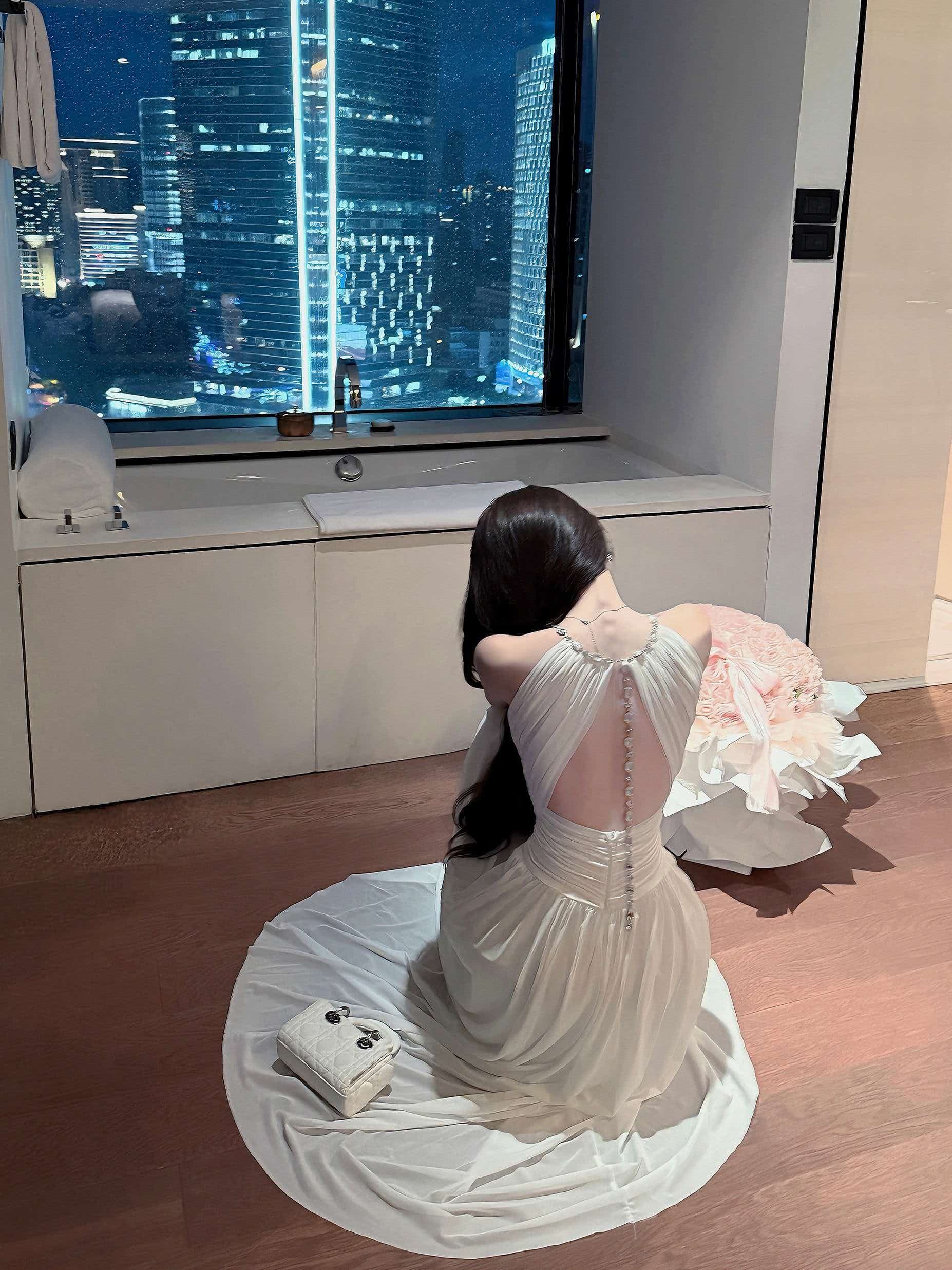 먼지 덩 덩 프랑스식 행침 목 여성 드레스 2026 여름 새로운 민소매 주름 롱 스커트 허리 수축 치마 상세 이미지 3