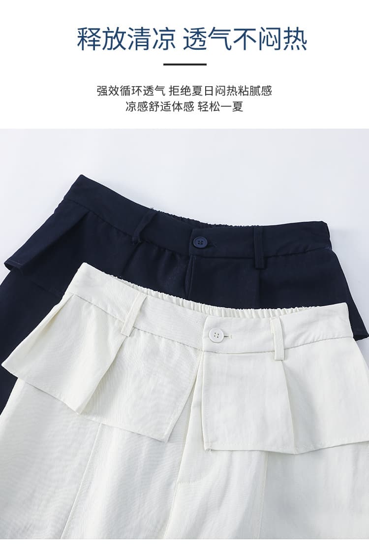 실사 한 부서 페이크 레이어드 스택 착용 캐주얼 와이드 레그 팬츠 2026 새로운 디자인 센스 레이스 플리츠 랩스커트팬츠 바지 긴 바지 상세 이미지 21