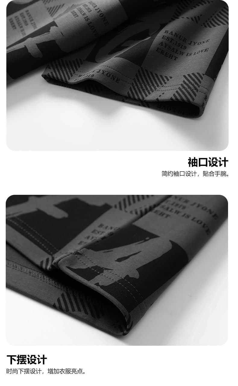 2026 여름 새로운 남성 반팔 티셔츠 루즈핏 라운드 넥 프린트 맨위 트렌드 다용도 캐주얼 소년 동정 상세 이미지 21