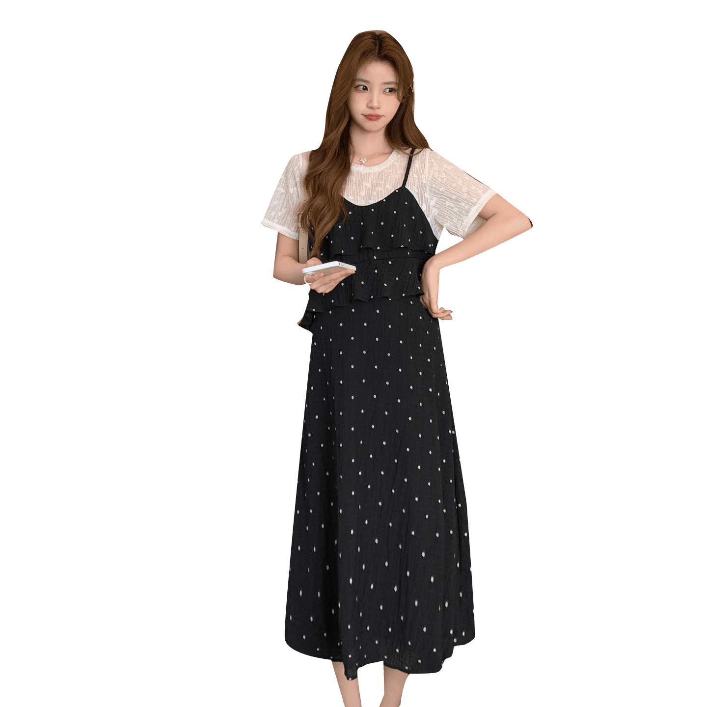 지금 실사 새로운 여름 새로운 한 부서 꽃무늬 연령 감소 디자인 섹션 불규칙 페이크 레이어드 임산부 드레스 이미지 6