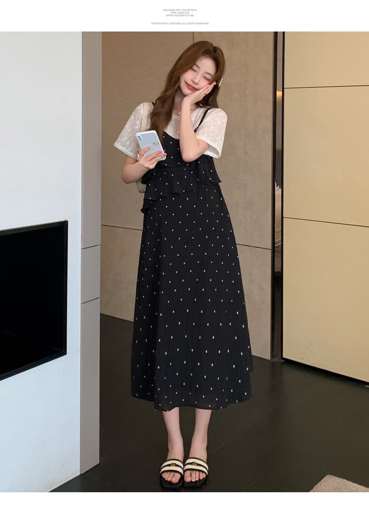 지금 실사 새로운 여름 새로운 한 부서 꽃무늬 연령 감소 디자인 섹션 불규칙 페이크 레이어드 임산부 드레스 상세 이미지 15