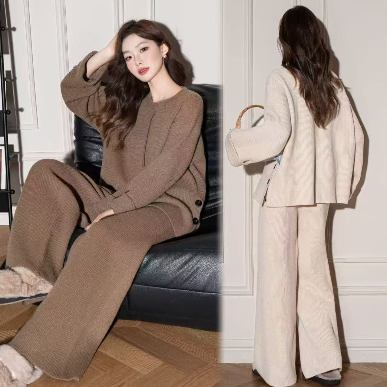 2026 새로운 가을 겨울 폭발 고급 센스 미니멀리즘 캐주얼 임산부 투피스 세트 세트 이미지 3