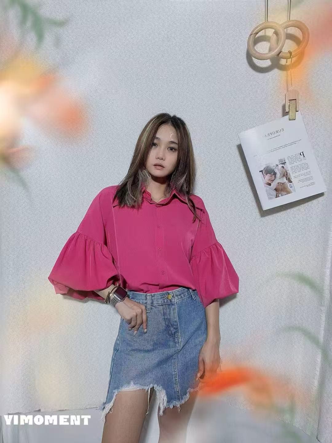 유럽과 미국 스타일 고급 센스 거품 소매 여성 셔츠 여름 루즈핏 슬림해 보이는 디자인 센스 작은 대중 다용도 캐주얼 맨위 트렌디 상세 이미지 11