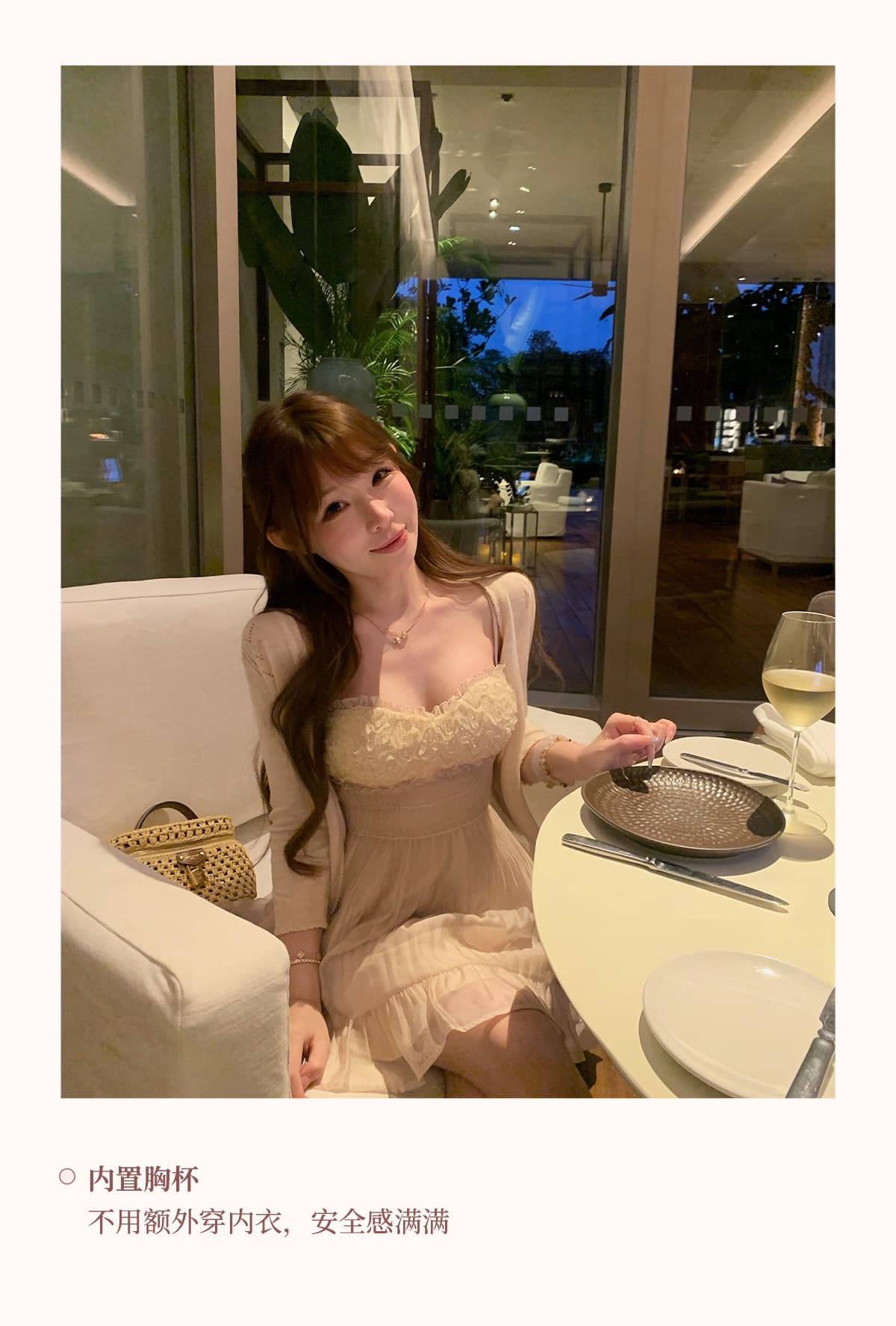 lukira 제나라 꿈 니산 무거운 작업 구슬 조각 Tulle 슬립 여성 드레스 봄 여름 허리 수축 한 마디 미니 스커트 상세 이미지 8