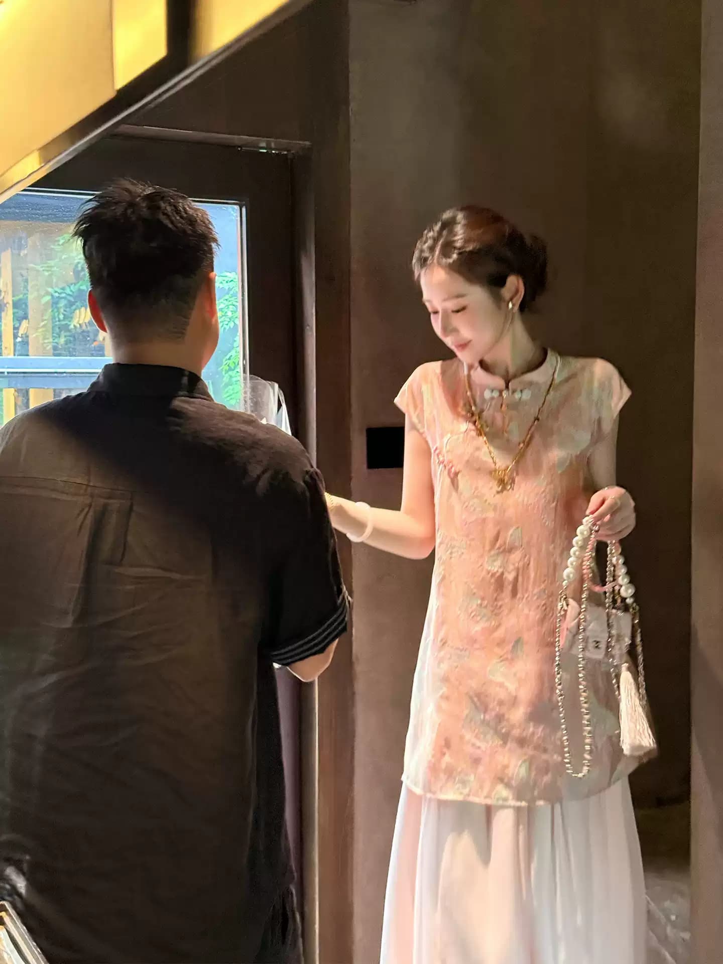 파빌리온 와우 Z 저우 샤오 꿈 화려한 나비 시리즈 사람들 실크 비 레거시 디자인 베스트 반 스커트 세트