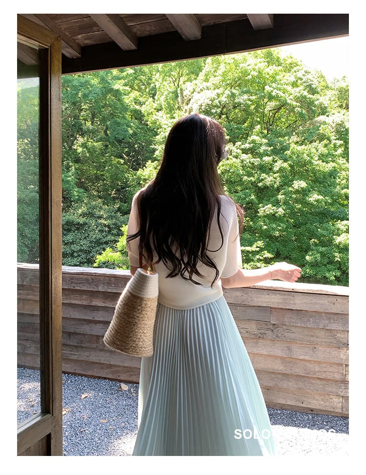 solo 폭발 폭발 낭만주의 혁명 파란색 압력 주름 플리츠 스커트 여성 세 하우스 바람 무거운 작업 허리밴드 도루 센스 반신 스커트 상세 이미지 17