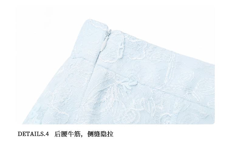 파빌리온 와우 나비 소매 새로운 중식 은사 섞어 짜다 레이스 자수 베스트 말 얼굴 치마 여성 파란색 국풍 세트 상세 이미지 12