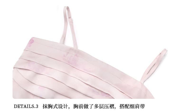 파빌리온 와우 보라색 쌰 새로운 중식 수묵화 헤일로 염색 슬립 바지 망사 오픈 가디건 세 조각 여성 세트 여름 새로운 상세 이미지 12