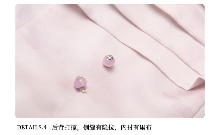파빌리온 와우 보라색 쌰 새로운 중식 수묵화 헤일로 염색 슬립 바지 망사 오픈 가디건 세 조각 여성 세트 여름 새로운 상세 이미지 13